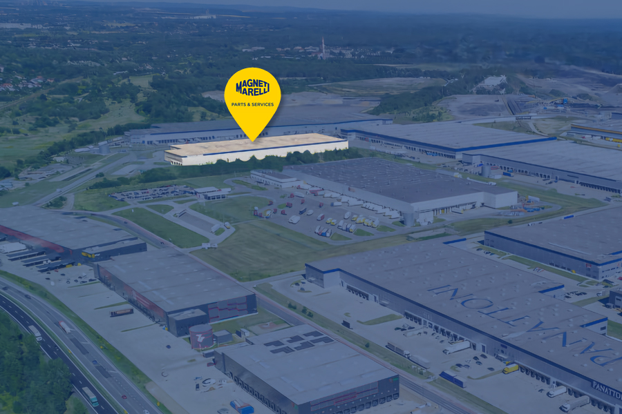 Panoramic view of Panattoni Park Sosnowiec showing the location of the Magneti Marelli Parts & Services warehouse.